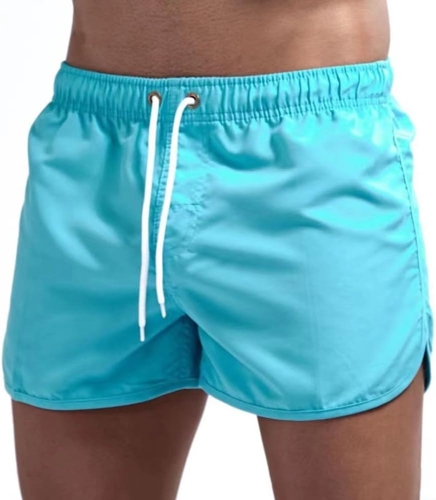 Mens Swim Trunk - Swim Suits Board Shorts Light Blue