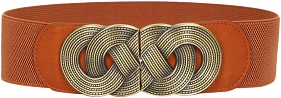 Women's Elastic Belt Wide Waistband Ladies Square Buckle