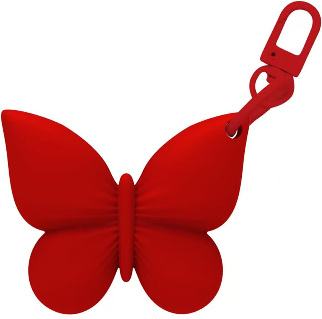 Cute Butterfly Lip Balm Holder Keychain Silicone Lipstick Case with Clip Portable Chapstick Holder for Purse Bag
