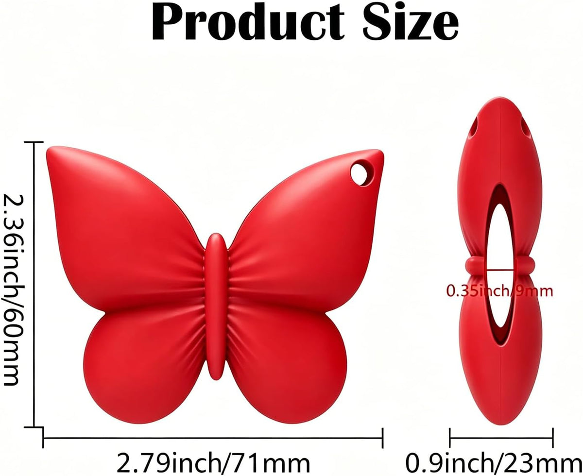 Cute Butterfly Lip Balm Holder Keychain Silicone Lipstick Case with Clip Portable Chapstick Holder for Purse Bag